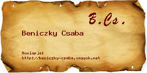 Beniczky Csaba névjegykártya